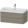 DURAVIT Happy D.2 Plus c-shaped závesná skrinka s nábytkovým umývadlom s otvorom, 2 zásuvky, 975 x 490 x 480 mm, kameňovo šedá matná lakovaná, HP4348O9292
