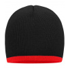 Myrtle beach Pletená čiapka s kontrastným okrajom MB7584 Black one size