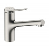Hansgrohe Zesis M33 Drezová batéria 150, s výsuvnou spŕškou, vzhľad nerezový 74800800-HG