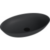 Polysan BANERA OVAL umyvadlo na desku, litý mramor, 60x40cm, antracit mat