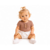 Baby Nellys Dojčenské rebrované body s gombíkmi kr. rukáv, Girl - hnedé, veľ. 86