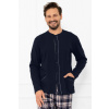 Italian Fashion Pánske zapínacie pyžamo Sambor - bavlna Modro-béžová 2XL