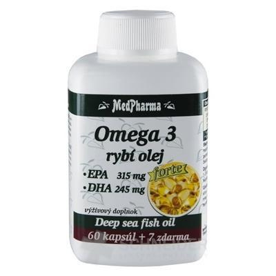 MedPharma OMEGA 3 rybí olej forte - EPA, DHA cps 60+7 zadarmo (67 ks)