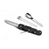 TB OUTDOOR BIVOUAC BLACK HANDLE - TEXTILE POUCH - FORK and SPOON