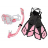 Acra Šnorchlovací set 3 v 1, CHILD, PINK, obsahuje masku, plutvy a šnorchel