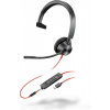 HP Poly Blackwire 3315 Monaural USB-C Headset +3.5mm Plug +USB-C/A Adapter Slúchadlá s mikrofónom Kábel Pres hlavu Kancelária / call centrum USB Typ-C Čierna (8X217AA)
