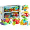 LEAN TOYS Sada 5 odskrutkovávacích vozidiel + 4 náradia