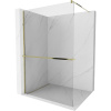 Mexen Kioto, sprchová zástena Walk-In Walk-in 105 x 200 cm, 8mm číre sklo, zlatý lesklý profil + vešiak na uteráky s poličkou, 800-105-121-50-00