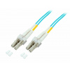 Fiber kábel LC-LC, 100m Duplex OM3(50/125µm), LSOH, 2mm, tyrkysový