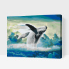 Vymalujsisam.sk Maľovanie podľa čísiel - Veľryba v oblakoch Veľkosť: 30x40cm, Rám: Bez rámu, iba zrolované plátno