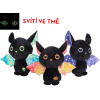 Netopier plyšový 23 cm svietiaci v tme - mix farieb (oranžová, fialová, zelená)