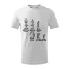 Šachové figúrky kreslené - Tričko detské bavlnené - 122 cm/6 rokov ( Biela )