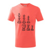 Šachové figúrky kreslené - Tričko detské bavlnené - 158 cm/12 rokov ( Korálová )