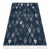 Eoshop Koberec SEVILLA Y499B laťková mříž, diamanty modrý - střapce Berber, Maroko, Shaggy (Velikost: 160x220 cm)
