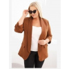 Kesi Włoski Dámska sako Plus Size bez zapínania s podšívkou XL/2XL hnedá