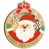 Springos Drevený Santa Claus svietiaci 9,5x11 cm, vianočná ozdoba