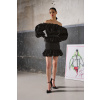 ŠATY KARL LAGERFELD HUNS PICK RUFFLE DRESS BLACK