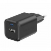 Nabíjačka do siete Swissten GAN 1x USB-C 45W PD + 1x USB-A 18W QC (22071310) čierna