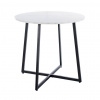 SIGNAL MEBLE Okrúhly jedálenský stôl LUNA WHITE, čierny mat/biely efekt mramoru