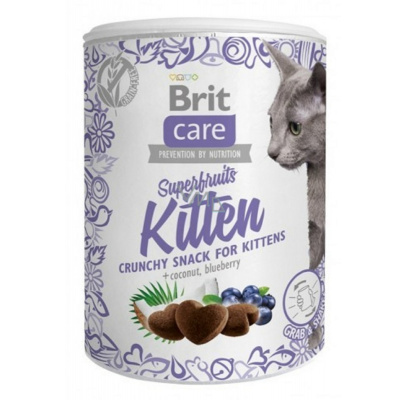 Brit Care Cat Snack Superfruits Kitten 100g - Kokos, Čučoriedka