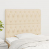 vidaXL Čelá postele 2 ks krémový 100x7x78/88 cm látka - Krémová - 65753-20582