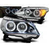 BMW E60 / E61 03-07 - predné chrom svetlá s ANGEL EYES a LED smerovky
