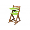 Hajdalánek Rastúca stolička ALMA buk - standard boky: dub tmavý, stred: zelená, varianta: s pultíkom ELA