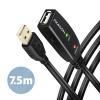 AXAGON ADR-207, USB 2.0 A-M -> A-F aktívny predlžovací / repeater kábel, 7.5m Axagon