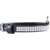 COLLAR Lesklý kožený obojok s kryštálmi Brili, 38-49 cm/25mm, čierna
