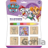Jiri Models Razítka 5 1 s poduškou dřevěná 5x5cm s voskovkou Tlapková patrola Paw Patrol na kartě