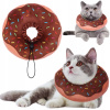 Mäkký Plyšový Pooperačný Obojok pre Mačky v Tvare Donutu/Šišky, Veľkosť M