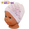 Háčkovaná čiapočka Mašle Baby Nellys ® - s flitry Baby Nellys