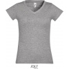 SOL´S MOON / Dámske tričko s výstrihom do V - melange grey XXL