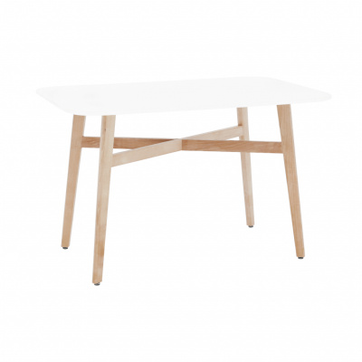 Tempo Kondela Jedálenský stôl, biela/prírodná, 120x80 cm, CYRUS 2 NEW