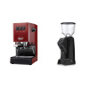 Gaggia New Classic EVO, red + Eureka Nadir 65 Touch, black