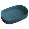 Isvea INFINITY OVAL keramické umývadlo na dosku, 55x36cm, matná zelena Petrol 10NF65055-2P
