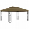 Altánok s dvojitou strechou, 3x4 m, taupe, 180 g/m²
