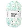 Rico design háčkovacia bambulková priadza POMPON Print tyrkysovo-biela - 3 ks