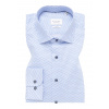 ETERNA Slim Fit modrá printová košeľa Popelín Non Iron, Veľkosť 43