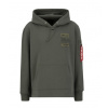 Alpha Industries mikina pánska PATCH HOODY LF dark olive Veľkosť: XXL, Farba: zelená
