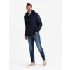 Ombre Men's blazer with detachable underlining and hood - navy blue čierna XL Ombre 5902228957522