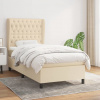vidaXL Posteľný rám boxspring s matracom krémový 90x190 cm látka - Krémová - 20652-162195