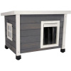 Kerbl Drevená búda pre mačky Rustica, 57 × 45 × 43 cm, sivá