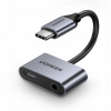 Ugreen USB-C/USB-C + 3.5mm Jack 50596 sivá