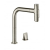 Hansgrohe M71, drezová batéria M7120-H200 s výsuvnou spŕškou, 2-otvorová inštalácia, sBOX, vzhľad nehrdzavejúcej ocele, HAN-73818800