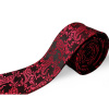 Kravata čierna s červeným vzorom paisley slim