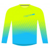 Dres FORCE MTB ANGLE dl. rukáv, fluo-modrý L