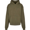 BUILD YOUR BRAND BY 162 / Pánska mikina s kapucňou z ťažkej bavlny - olive 4XL