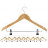 Vešiaky na oblečenie s klipmi HENRYK naturálne (10 ks)