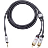 cinch / jack audio prepojovací kábel [2x cinch zástrčka - 1x jack zástrčka 3,5 mm] 1.50 m čierna pozlátené kontakty Oehlbach I-CONNECT J-35/R; 60002